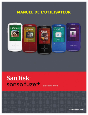 Manuel du propriétaire | SanDisk Sansa Fuze Manuel utilisateur | Fixfr