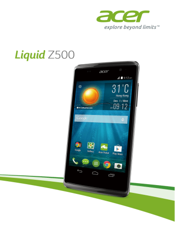 Manuel du propriétaire | Acer LIQUID Z500LIQUID Z500 PLUS Manuel utilisateur | Fixfr