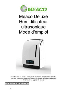 Meaco MeacoMist Deluxe Manuel utilisateur