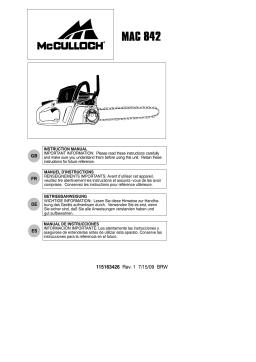 McCulloch MAC 842 Manuel utilisateur
