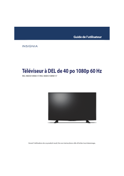 Insignia NS-40D510NA17 40" Class (40" Diag.) - LED - 1080p - HDTV Mode d'emploi