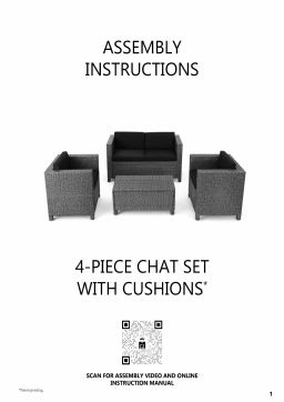 Noble House Primrose Dark Gray 4-Piece All Weather Faux Wicker Patio Conversation Set with Gray Cushions Guide d'installation