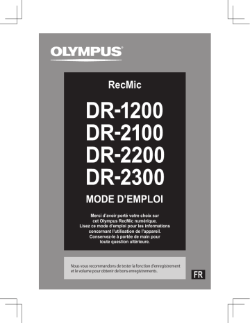 Mode d'emploi | Olympus RecMic Manuel utilisateur | Fixfr