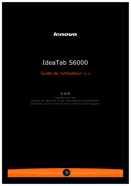 Lenovo IdeaTab S6000 Manuel utilisateur