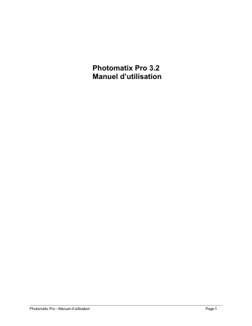 Mode d'emploi | HDR Soft Photomatix Pro 3.2 Windows Manuel utilisateur | Fixfr