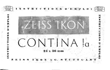 Mode d'emploi | Zeiss Ikon Contina Ia Manuel utilisateur | Fixfr