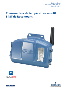 Rosemount 848T Transmetteur de température sans fil Manuel utilisateur