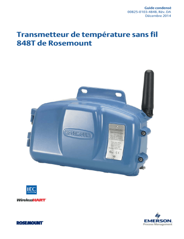 Mode d'emploi | Rosemount 848T Transmetteur de température sans fil Manuel utilisateur | Fixfr