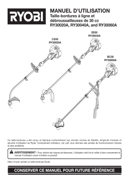 Ryobi RY30040A Manuel utilisateur