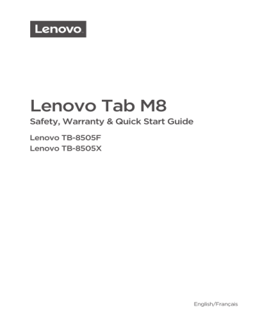 Mode d'emploi | Lenovo Tab M8 HD Manuel utilisateur | Fixfr