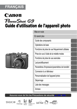 Canon PowerShot G9 Manuel utilisateur