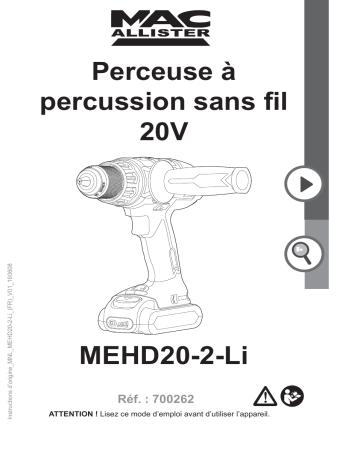 Mac Allister MEHD20-2-Li Mode d'emploi | Fixfr