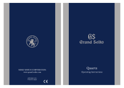Seiko 9F85 Grand Seiko Quartz Manuel utilisateur