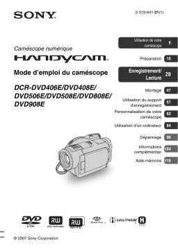 Sony DCR-DVD908E Mode d'emploi