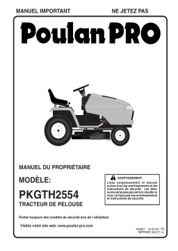 Poulan PKGTH2554 Manuel utilisateur