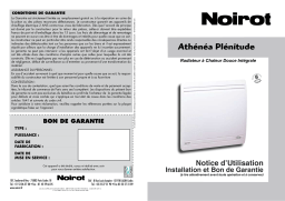 Noirot ATHENEA PLENITUDE Manuel utilisateur