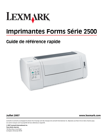 Manuel du propriétaire | Lexmark FORMS PRINTER 2500 Manuel utilisateur | Fixfr