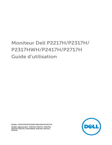 Dell P2317H electronics accessory Manuel utilisateur | Fixfr