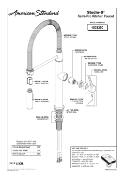 American Standard 4803350.002 Studio S Polished Chrome 1-Handle Deck Mount Pull-Down Handle/Lever Commercial/Residential Kitchen Faucet Manuel utilisateur