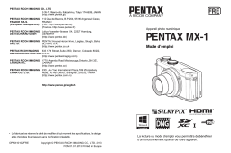 Pentax Série MX-1 Manuel utilisateur