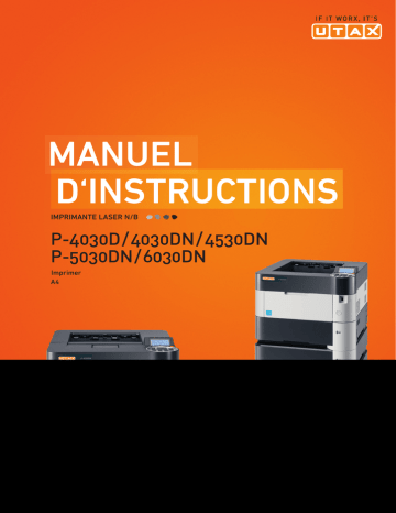 P-4030DN | P-4530DN | P-5030DN | P-6030DN | Mode d'emploi | Utax P-4030D Print system Manuel utilisateur | Fixfr