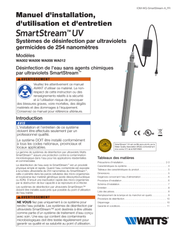 Watts WQ-SmartStream-A Manuel utilisateur | Fixfr