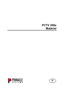 Pinnacle PCTV 200E Manuel utilisateur