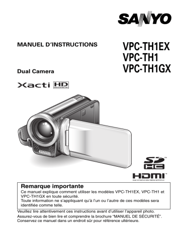 VPC TH1EX | VPC TH1GX | Mode d'emploi | Sanyo VPC TH1 Manuel utilisateur | Fixfr