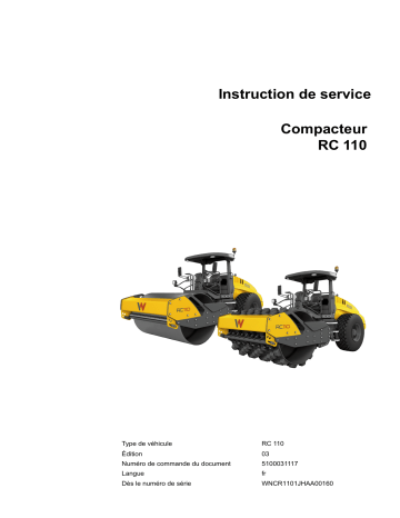 Wacker Neuson RC110P Single drum Soil Compactor Manuel utilisateur | Fixfr