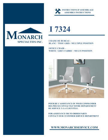 Monarch Specialties I 7324 OFFICE CHAIR Manuel utilisateur | Fixfr