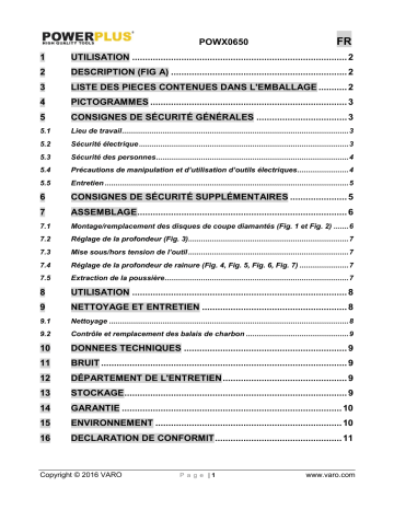 Manuel du propriétaire | Powerplus POWX0650 Manuel utilisateur | Fixfr