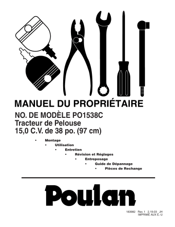 Manuel du propriétaire | Poulan PO1538C Manuel utilisateur | Fixfr