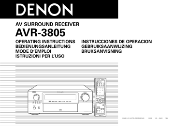 Manuel du propriétaire | Denon AVR-3805 Manuel utilisateur | Fixfr