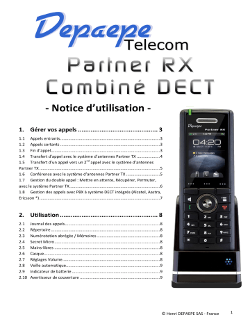 Manuel du propriétaire | DePaepe Partner RX - PBX Dect Manuel utilisateur | Fixfr