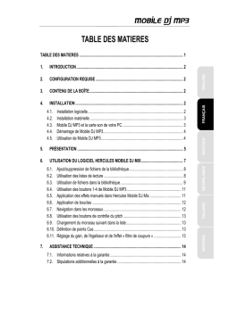 Hercules Mobile DJ MP3  Manuel du propriétaire