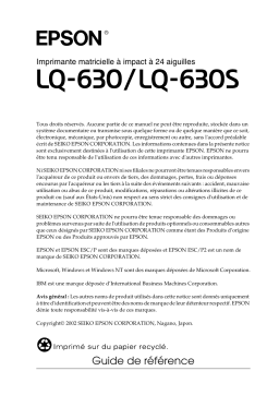 Epson LQ-630S Manuel utilisateur