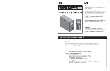 Manuel du propriétaire | HP PROLIANT ML150 SERVER Manuel utilisateur | Fixfr
