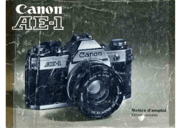 Mode d'emploi | Canon AE-1 Manuel utilisateur | Fixfr