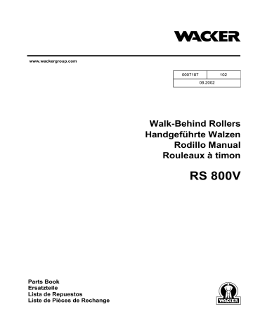 Wacker Neuson RS800V Tandem Roller Manuel utilisateur | Fixfr