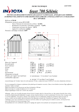 Invicta FOYER 700 SELENIC Manuel utilisateur