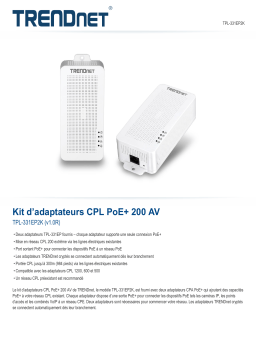 Trendnet RB-TPL-331EP2K Powerline 200 AV PoE+ Adapter Kit Fiche technique