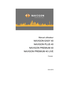 Navigon NAVIGON PREMIUM 40 LIVE Manuel utilisateur