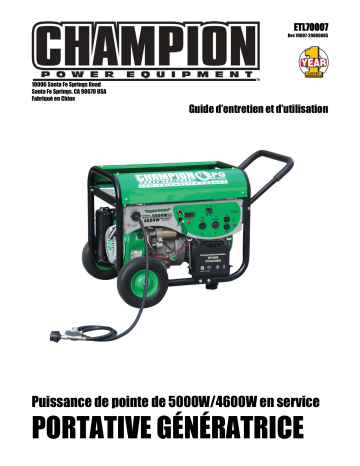Champion Power Equipment 70007 Manuel utilisateur | Fixfr