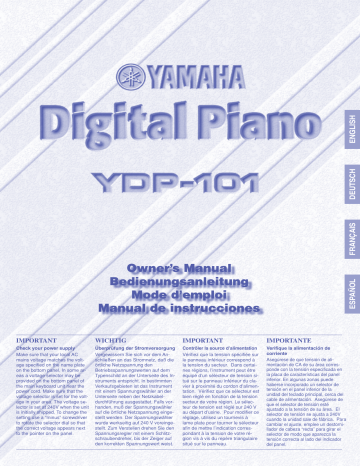Manuel du propriétaire | Yamaha YDP-101 Manuel utilisateur | Fixfr