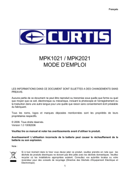Curtis MPK 1021 Mode d'emploi