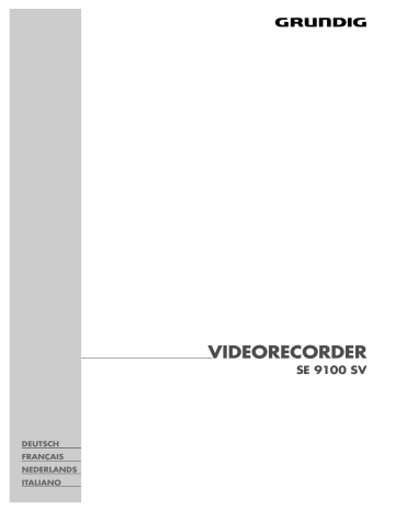 Manuel du propriétaire | Grundig SE 9100 Manuel utilisateur | Fixfr