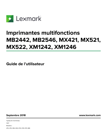 Manuel du propriétaire | Lexmark MS421DN Manuel utilisateur | Fixfr