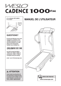 Weslo Cadence 1000 Fm Manuel utilisateur