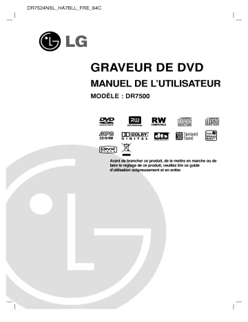 LG DR7524NSC Manuel du propriétaire | Fixfr