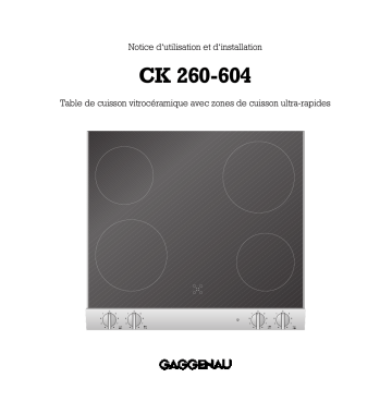 Manuel du propriétaire | Gaggenau CK260604 Manuel utilisateur | Fixfr